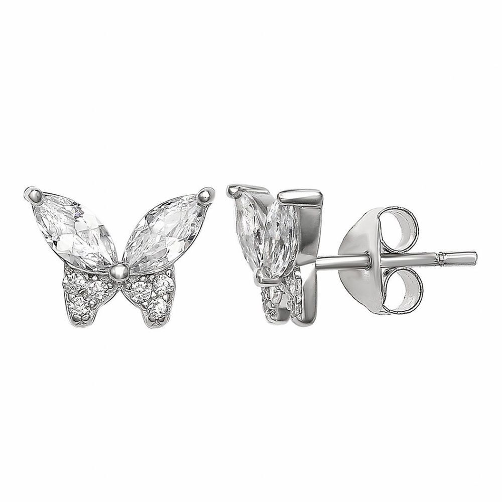 Primrose Cubic Zirconia Butterfly Stud Earrings